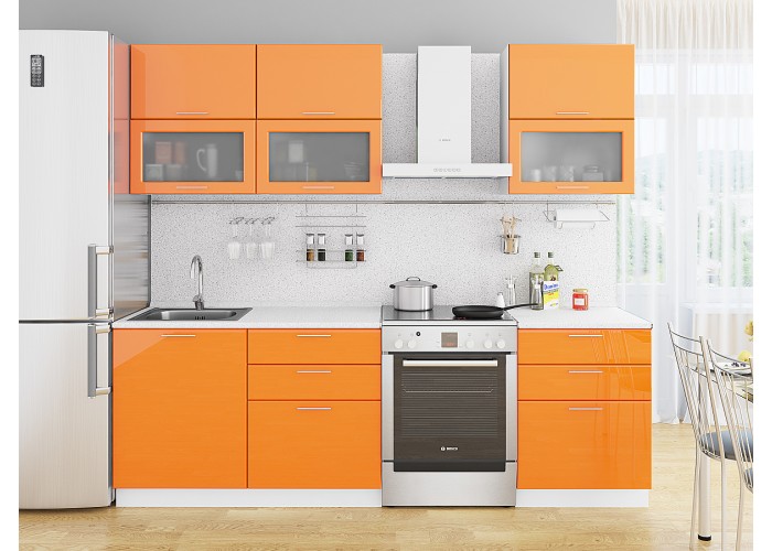 кухня валерия-м-01 оранжевый глянец
